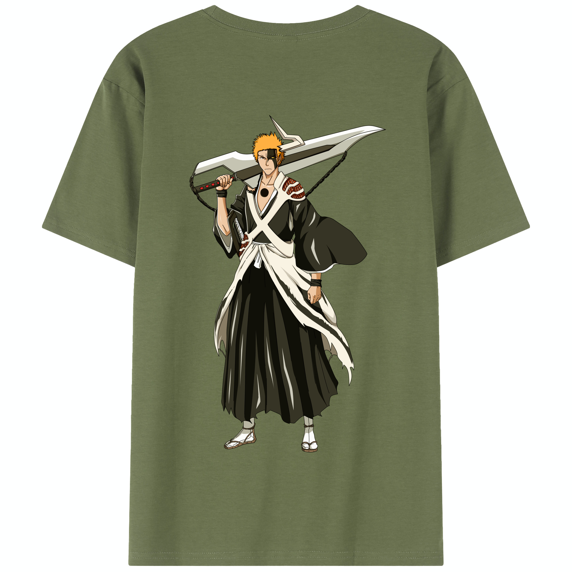 （画像用） ブリーチ 黒崎一護（くろさき いちご）BLEACH Kurosaki Ichigo 綿100％半袖Tシャツ（背面プリント）